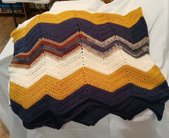 Desert Sunset Blanket-An Heirloom Gift Special enough for Your Loved One. Hand Crocheted in soft hi-end Alpaca wool & polyester blended yarn
