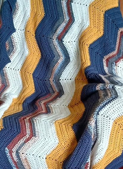 Desert Sunset Blanket-An Heirloom Gift Special enough for Your Loved One. Hand Crocheted in soft hi-end Alpaca wool & polyester blended yarn