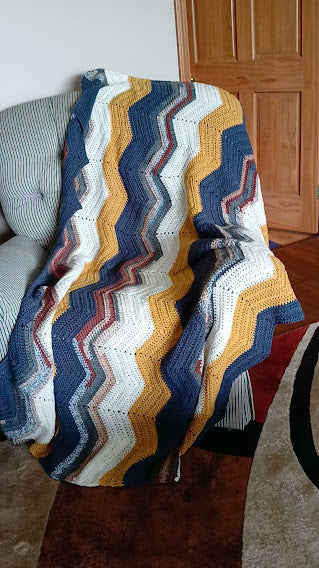 Desert Sunset Blanket-An Heirloom Gift Special enough for Your Loved One. Hand Crocheted in soft hi-end Alpaca wool & polyester blended yarn