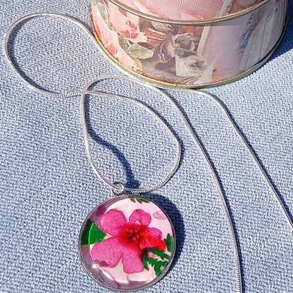 Beautiful One of a Kind, Handmade Dried Flower Necklace.  Colorful, fun to wear.  Makes a great birthday or Christmas gift or any occasion