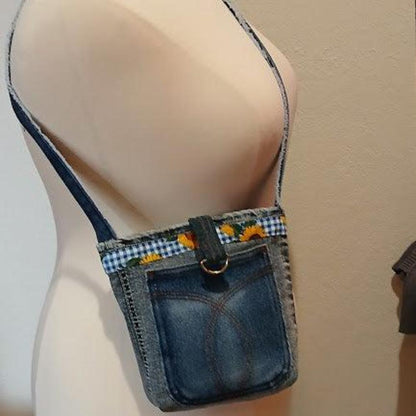 Denim Handbag, cross body bag, Handmade from clean recycled Jeans