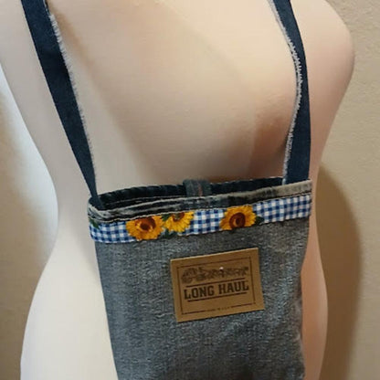 Denim Handbag, cross body bag, Handmade from clean recycled Jeans