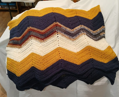 Desert Sunset Blanket-An Heirloom Gift Special enough for Your Loved One. Hand Crocheted in soft hi-end Alpaca wool & polyester blended yarn