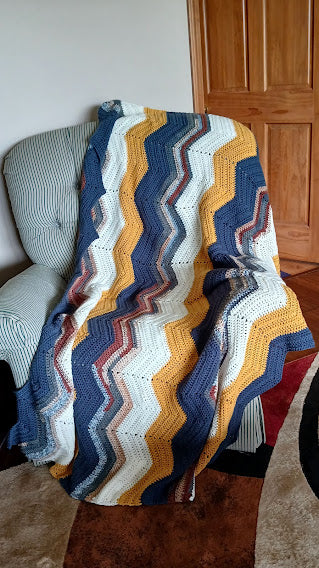 Desert Sunset Blanket-An Heirloom Gift Special enough for Your Loved One. Hand Crocheted in soft hi-end Alpaca wool & polyester blended yarn