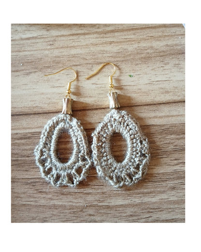 Hand crocheted earrings made of cotton yarn