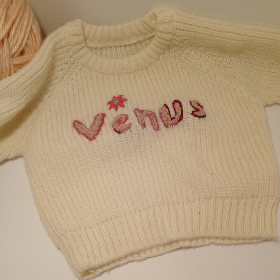 Baby Sweater, Personalized, Hand Embroidered name. Gift for newborn, Baby Shower gift,