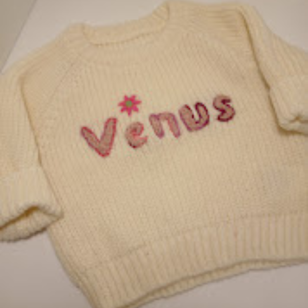 Baby Sweater, Personalized, Hand Embroidered name. Gift for newborn, Baby Shower gift,