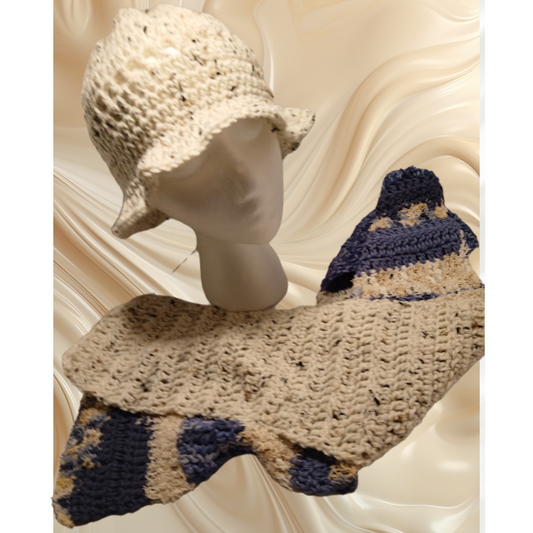 Hat and Scarf Set 03, crocheted in acrylic yarn,