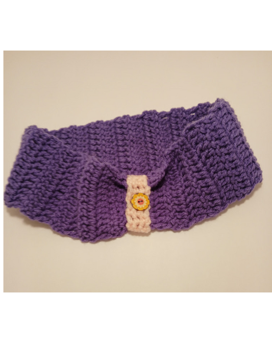 Handmade Headband / Neck warmer with decorative flower.  Crochet, Handmade, Unique, birthday, Christmas, gift for her, Ear warmer