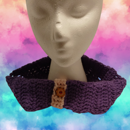 Handmade Headband / Neck warmer with decorative flower.  Crochet, Handmade, Unique, birthday, Christmas, gift for her, Ear warmer