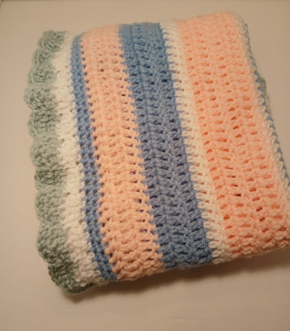 Handmade Baby Blanket, Hand Crocheted, Baby Shower Gift, Newborn Gift, Knitted,