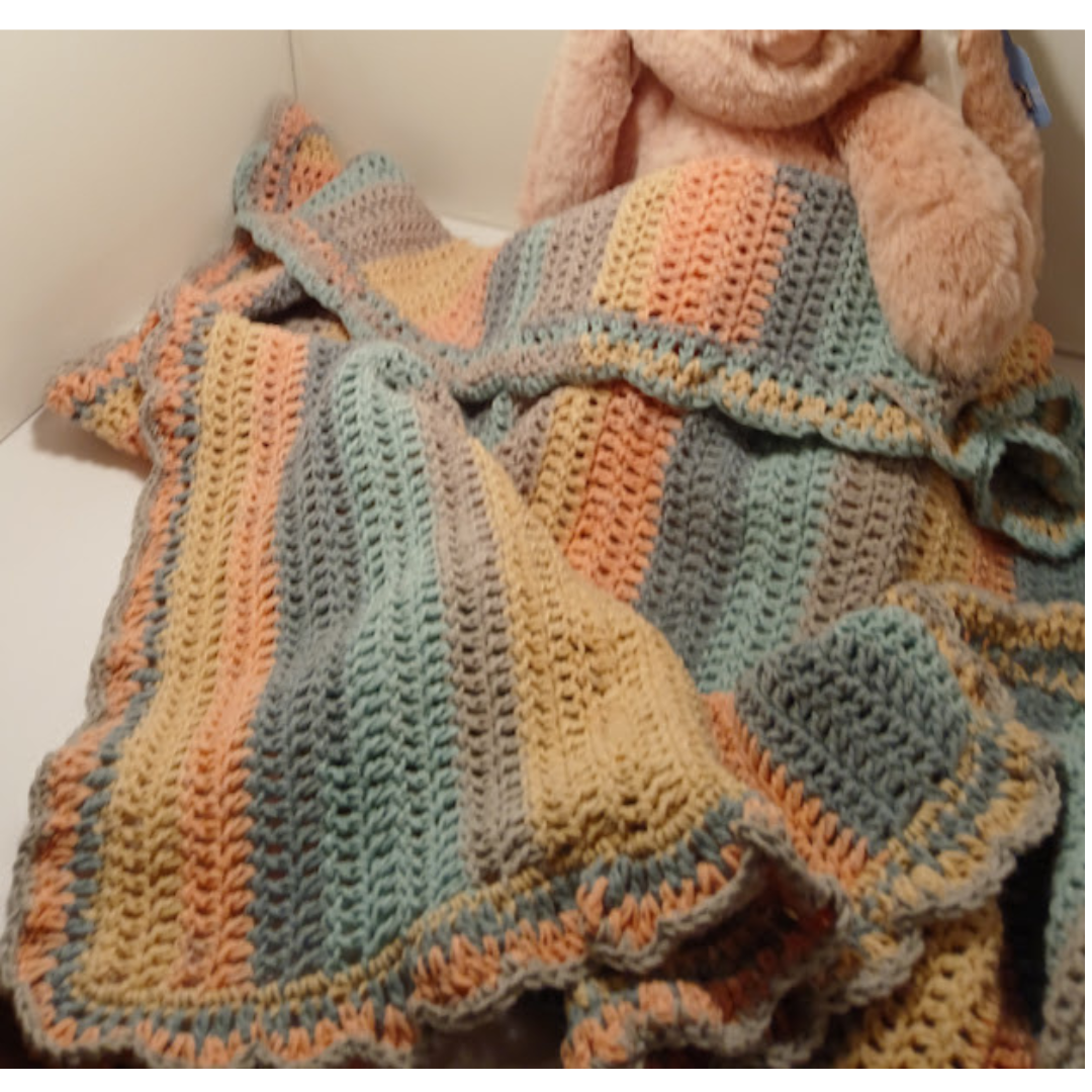 Handmade Baby Blanket, Hand Crocheted, Soft and Cozy Baby Shower Gift, Newborn Gift, Knitted,