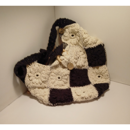 Granny Square Handbag, Hand Crocheted Boho Bag, Womens Purse, Sturdy and durable, Handmade Bag