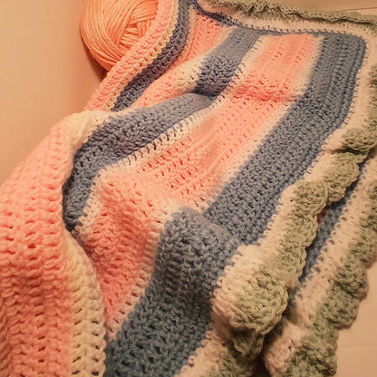 Handmade Baby Blanket, Hand Crocheted, Baby Shower Gift, Newborn Gift, Knitted,